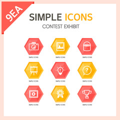 contest exhibit Simple icons set