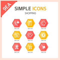 shopping Simple icons set