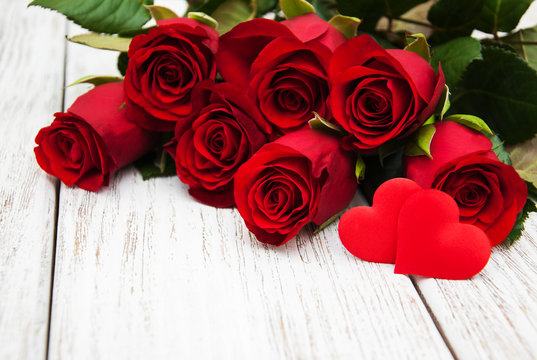 Red roses and heart