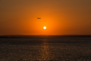 Sunset on the sea at La Perouse Sydney Australia.