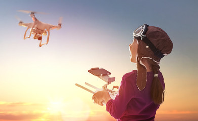 Kid is playing with drone © Konstantin Yuganov