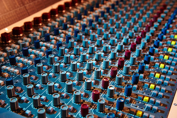 Obraz premium The remote sound engineer. Shallow depth of field.