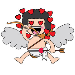 cute cupid angel. Romance cupid angel, vector design.