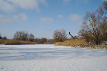 Winter on the frozen river