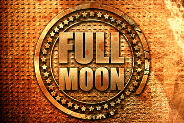 full moon, 3D rendering, grunge metal stamp