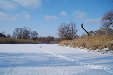 Winter on the frozen river