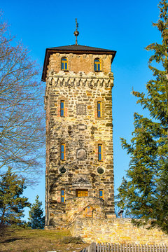 Marie Tower Rudolstadt on the mountain overlooking Rudolstadt
