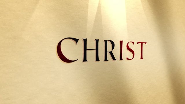 Ancient Parchment Text Close up of the biblical word Christ