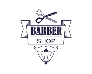 Composition of the set icons for the Barber shop. Vector elements your web design
