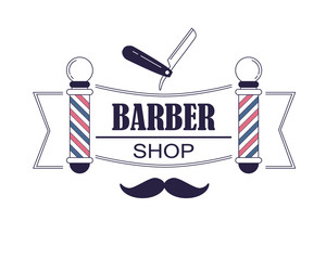 Composition of the set icons for the Barber shop. Vector elements your web design