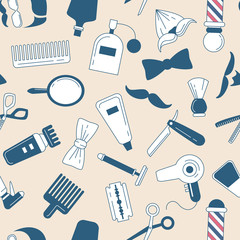 Composition of the set icons for the Barber shop. Vector elements your web design