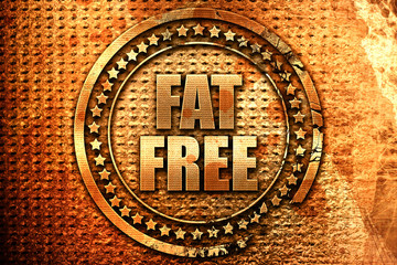 fat free, 3D rendering, grunge metal stamp