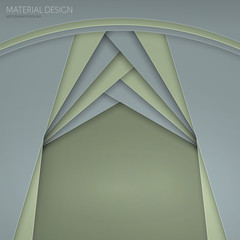 Colorful curtains drapes in material design style