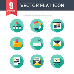 business flat icon set