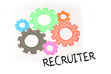 Obraz premium Gears and RECRUITMENT mechanism