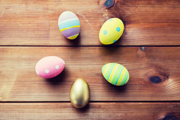 close up of colored easter eggs