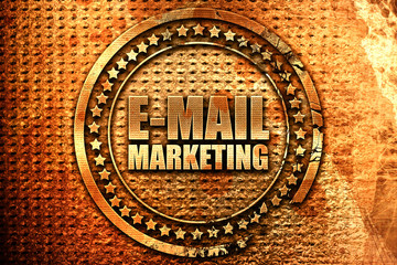 email marketing, 3D rendering, grunge metal stamp