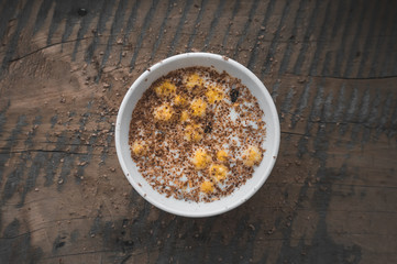 Muesli on the table,cereal.