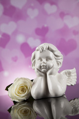Love, Angels, Valentine's day concept, heart background