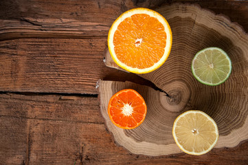 Set of fresh citrus fruits