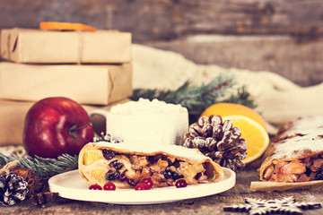 strudel and winter decor