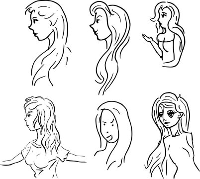 Vrouwelijk profiel van zijkant gezicht