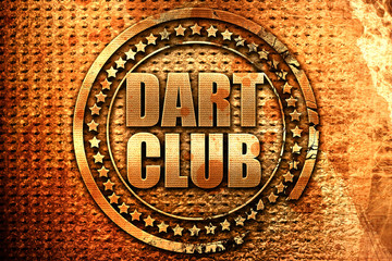 dart club, 3D rendering, grunge metal stamp