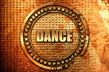 dance, 3D rendering, grunge metal stamp