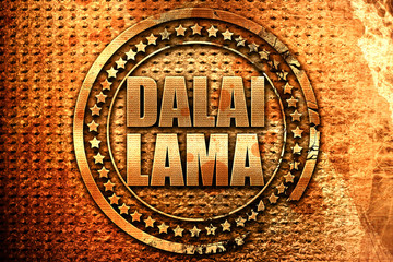 the Dalai lama, 3D rendering, grunge metal stamp