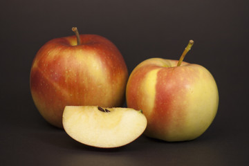 Apples on a dark background