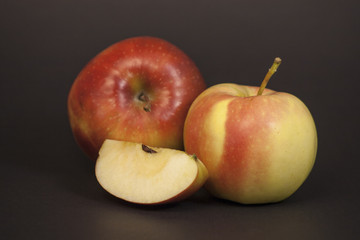Apples on a dark background