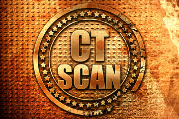 ct scan, 3D rendering, grunge metal stamp