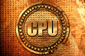 cpu, 3D rendering, grunge metal stamp