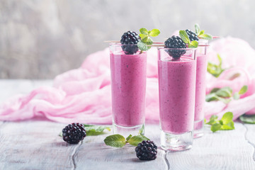 Delicious blackberry smoothie 