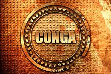 conga, 3D rendering, grunge metal stamp