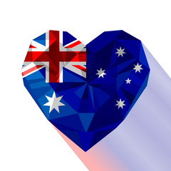 Vector crystal gem jewelry Australian heart with the Commonwealth of Australia