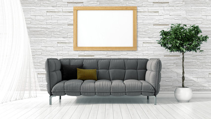 Modern bright interior . 3D rendering