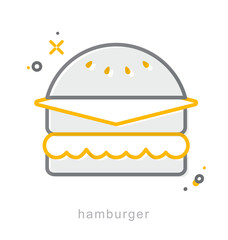 Thin line icons, Hamburger