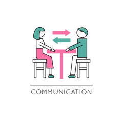Family communication line icon