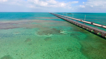 Bridge over Florida Keys, aerial view