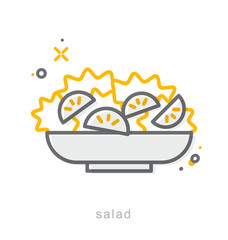 Thin line icons, Salad