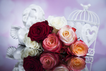 Angel, Happy Valentine's Day, mirror background