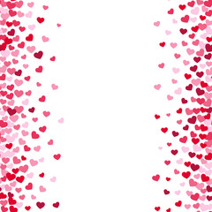 Lovely romance valentine white backgrouns with pink and red heart borders