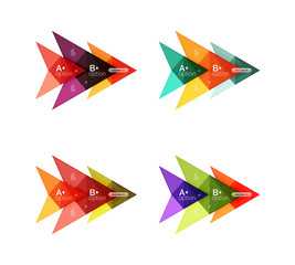 Colorful vector option banner arrow templates, infographic layouts