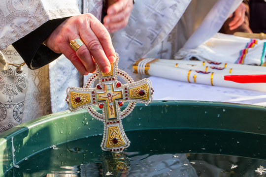 Consecration of the water during the celebration Epiphany in Uzh