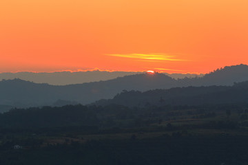 sunrise at the mountain in morning time