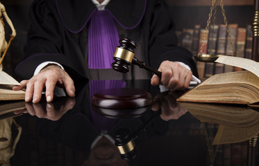 Court gavel,Law theme, mallet of Judge