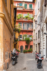 Fototapeta na wymiar One of the streets of Rome, Lazio region, Italy.