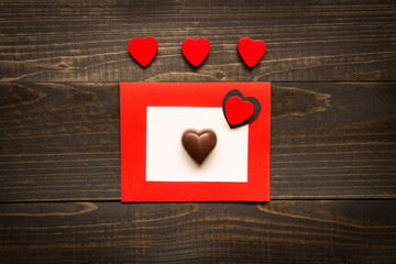 Valentine's day background. Valentine's Day card with red hearts