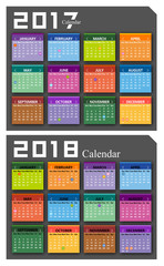 Vector 2017,2018 calendar